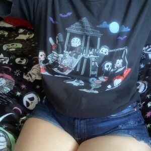 Black Graphic T-Shirt with horror Design
